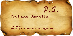 Paulnics Samuella névjegykártya